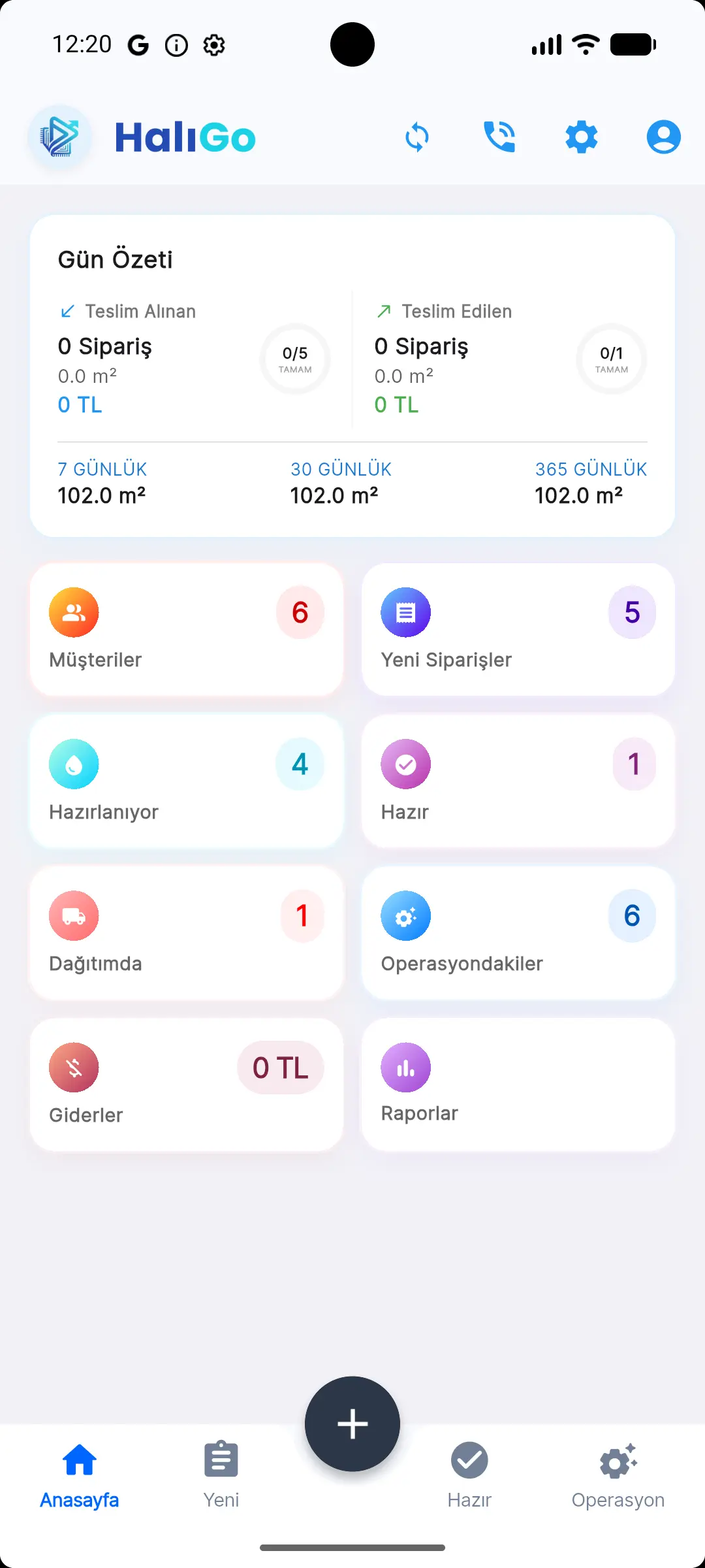 HalıGo Dashboard View